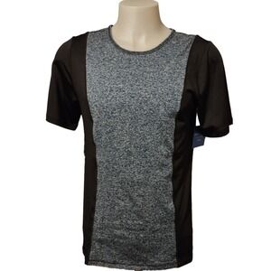 CJ Banks Active Wear Shirt 1X Women's Adult Relaxed Fit Short Sleeves Blue Black